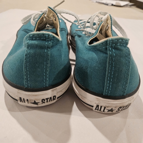 Converse Teal Canvas Sneakers with White Laces Size M 9.5 W 11.5 - Picture 6 of 6